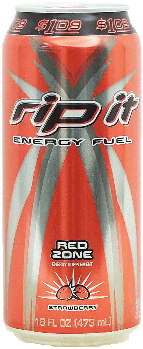 Rip It Red Zone strawberry flavored energy fuel carbonated beverage Full-Size Picture